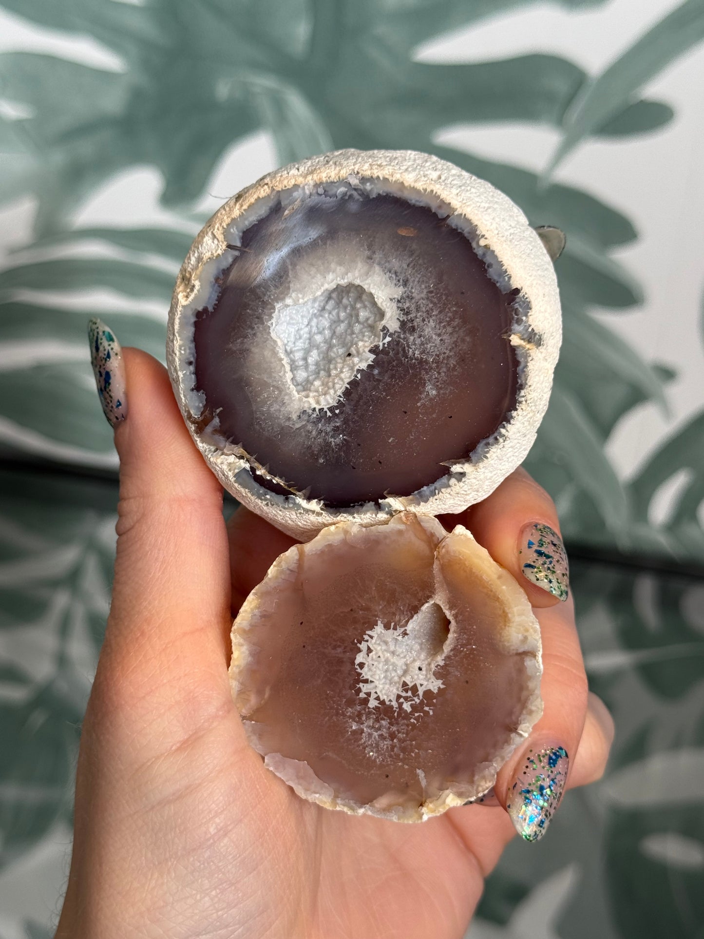 Agaat geode paar (bakje) #no.16
