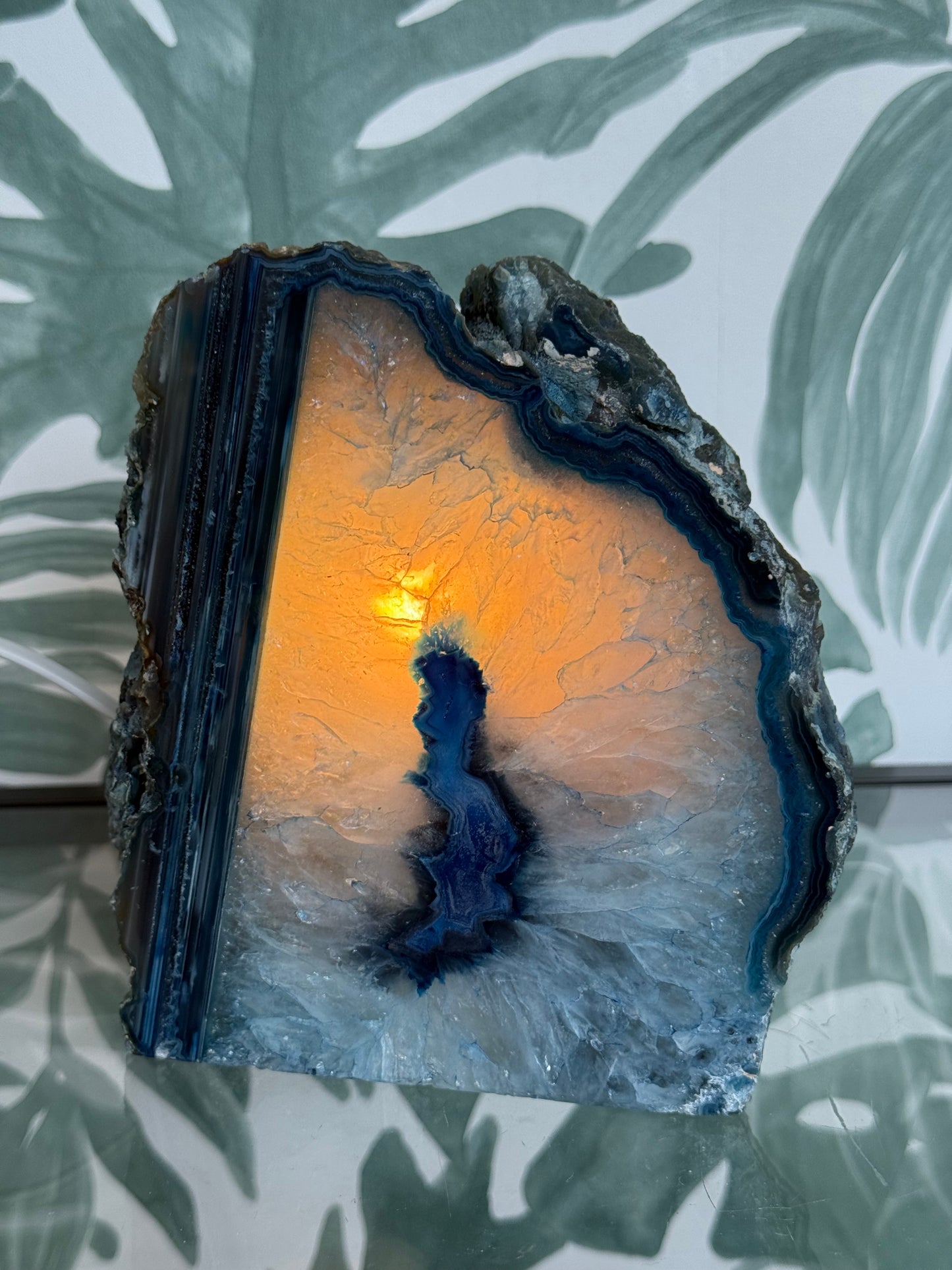 Agaat lamp blauw (geverfd) #no.1