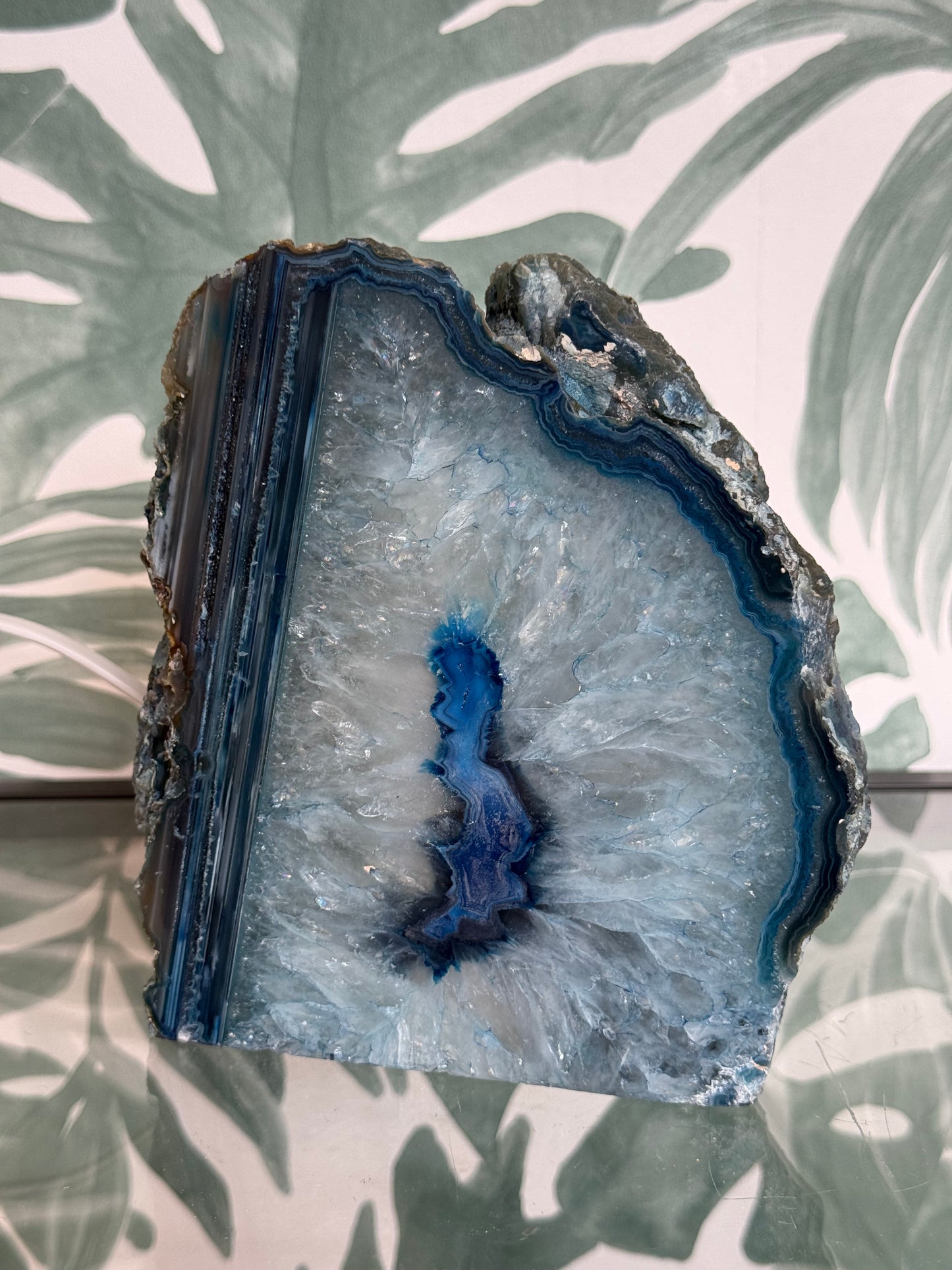 Agaat lamp blauw (geverfd) #no.1