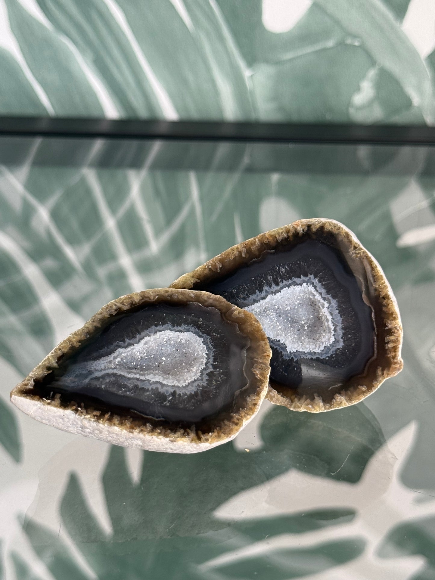 Agaat geode paar #no.17