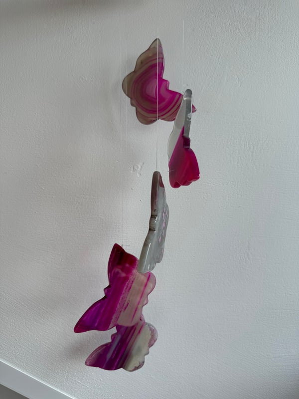 Agaat hanger hart (roze)