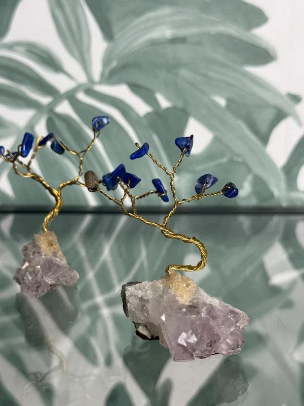 Amethist boompje met lapis lazulli
