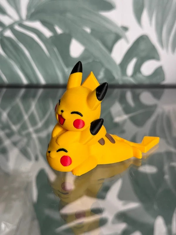 2 knuffelende pikachus