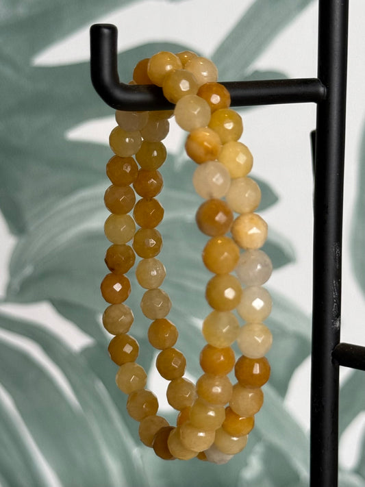 Gele aventurijn armband facet geslepen 6mm (optimisme & zelfvertrouwen)