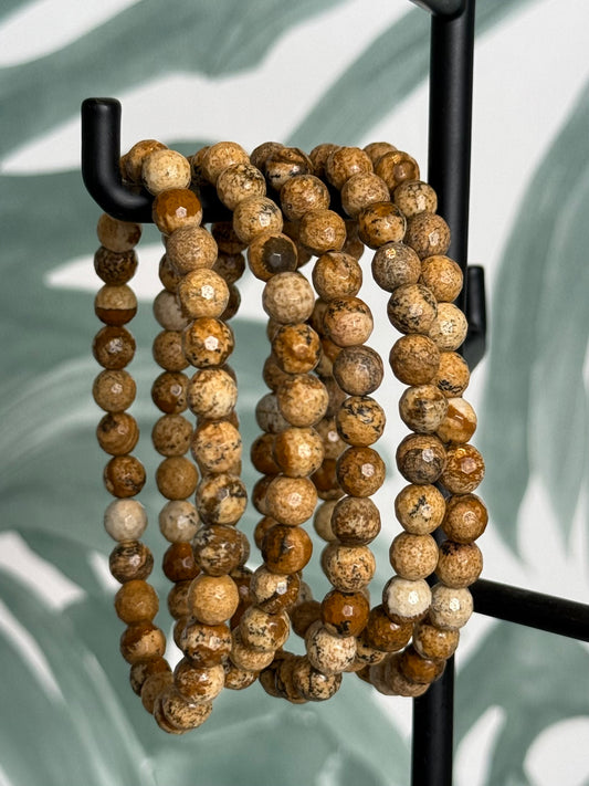 Landschap jaspis armband facet geslepen 6mm (verbinding & stabiliteit)