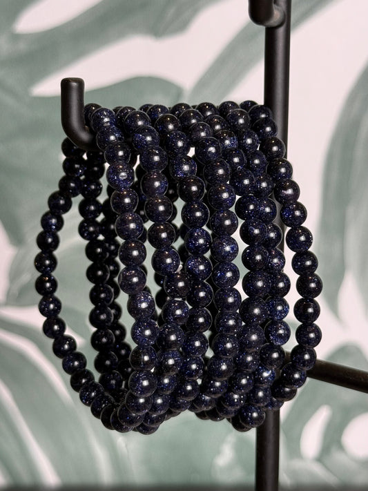 Goudsteen blauw armband 6mm (optimisme & ambitie)