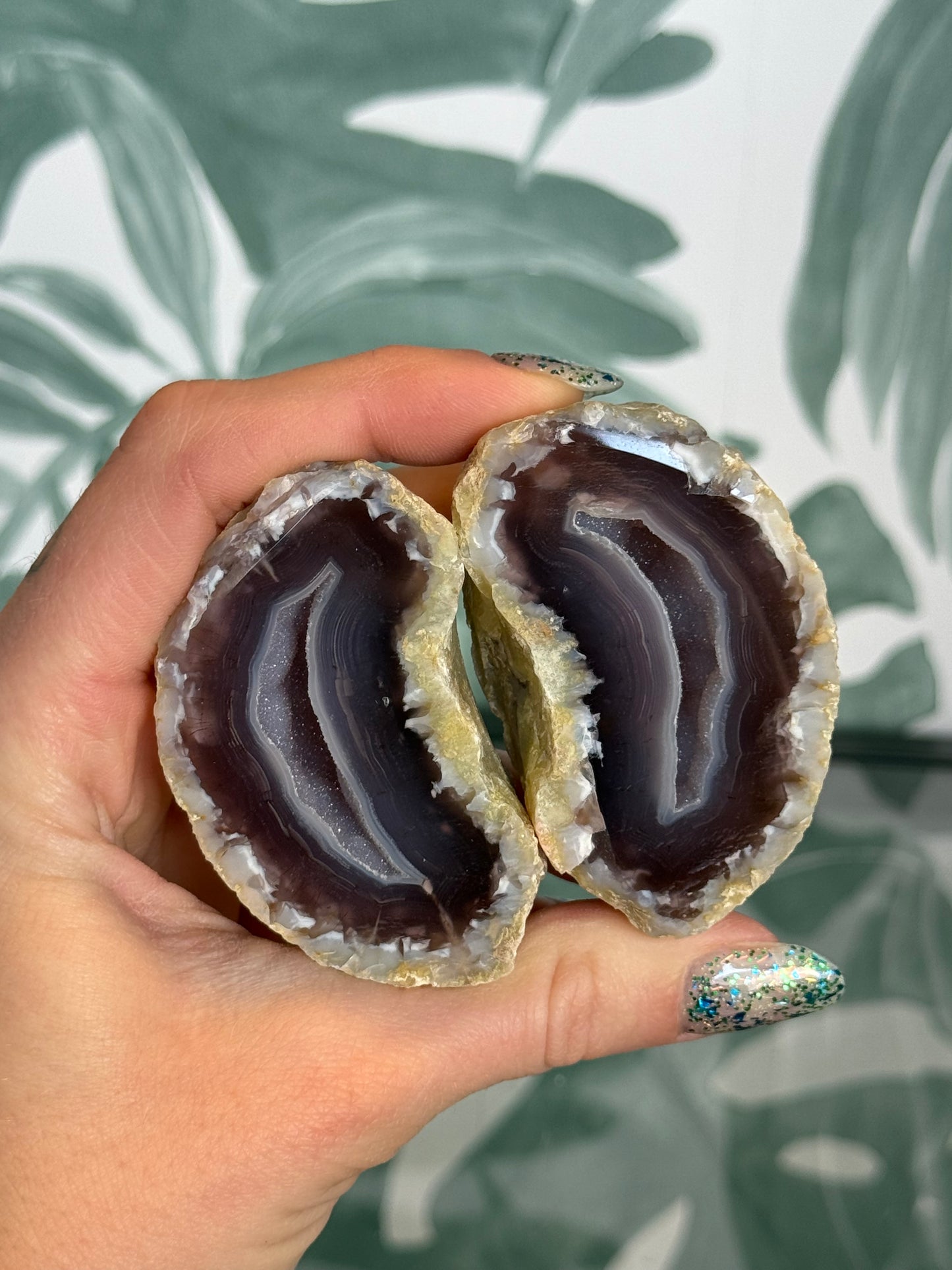 Agaat geode paar #no.8