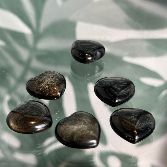 Gouden obsidiaan hart 20mm