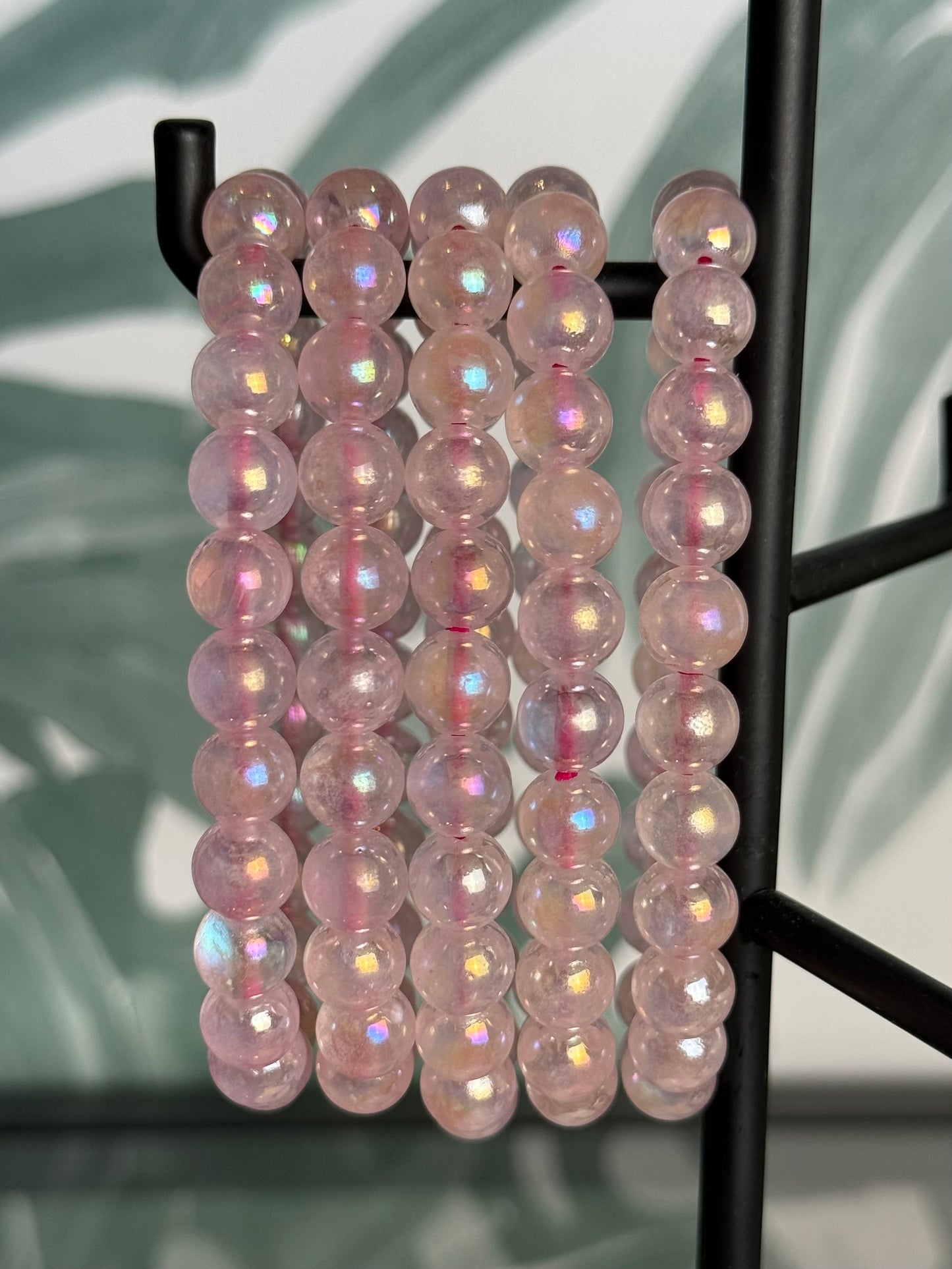 Rozenkwarts Aura Armband 8 mm – Liefde & Positieve Energie
