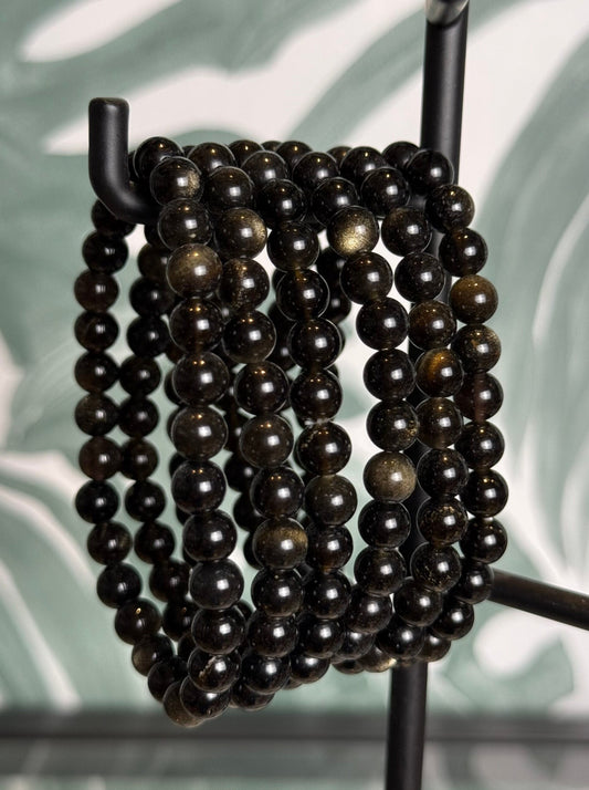 Goud obsidiaan armband 6mm (bescherming & inzicht)