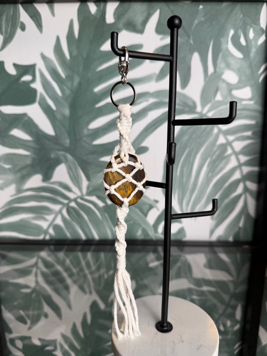 Handgemaakte tassenhanger met Tijgeroog – bescherming & kracht