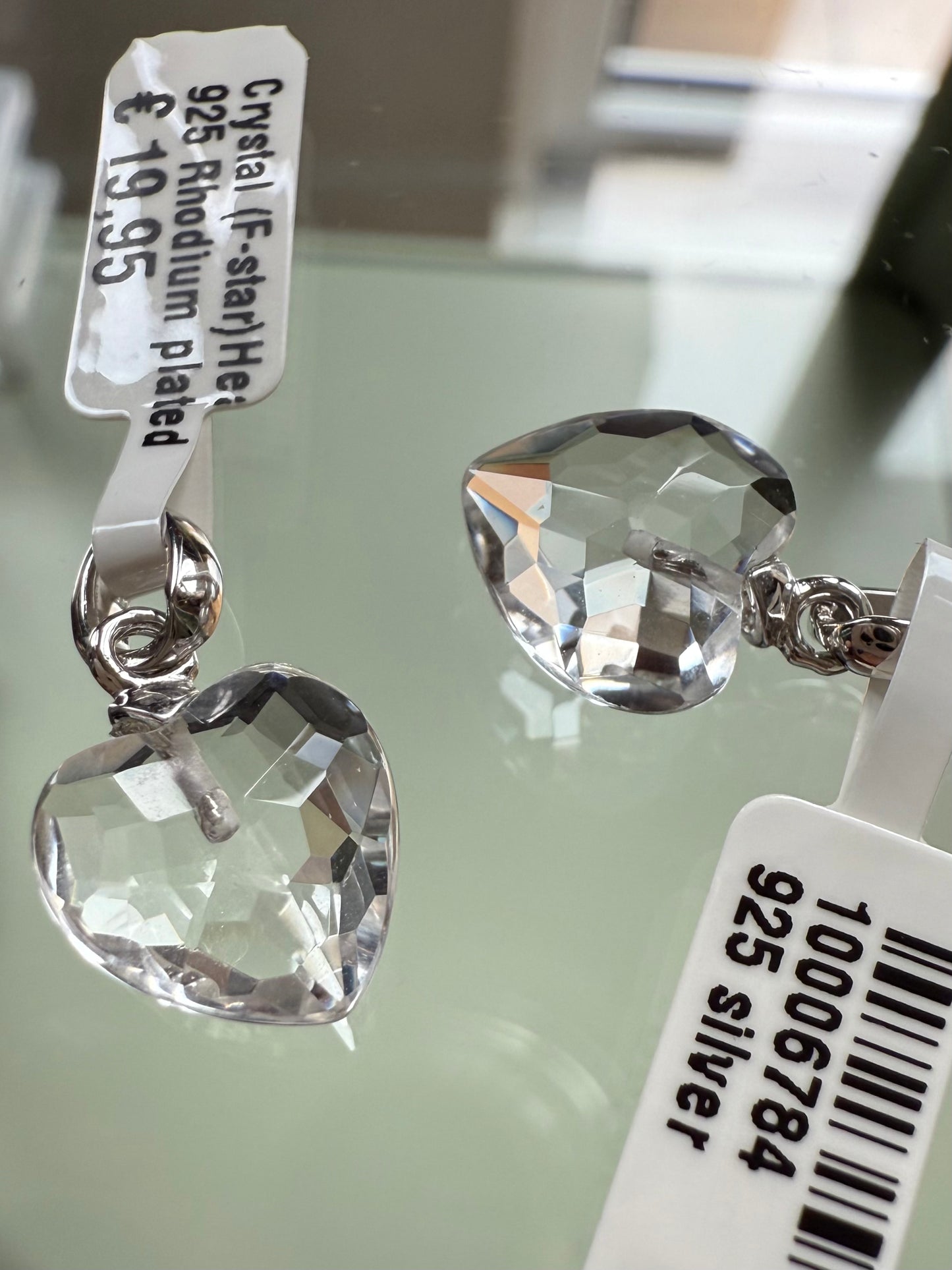 Bergkristal Hanger Hart â Facet Geslepen 10 mm â 925 Zilver