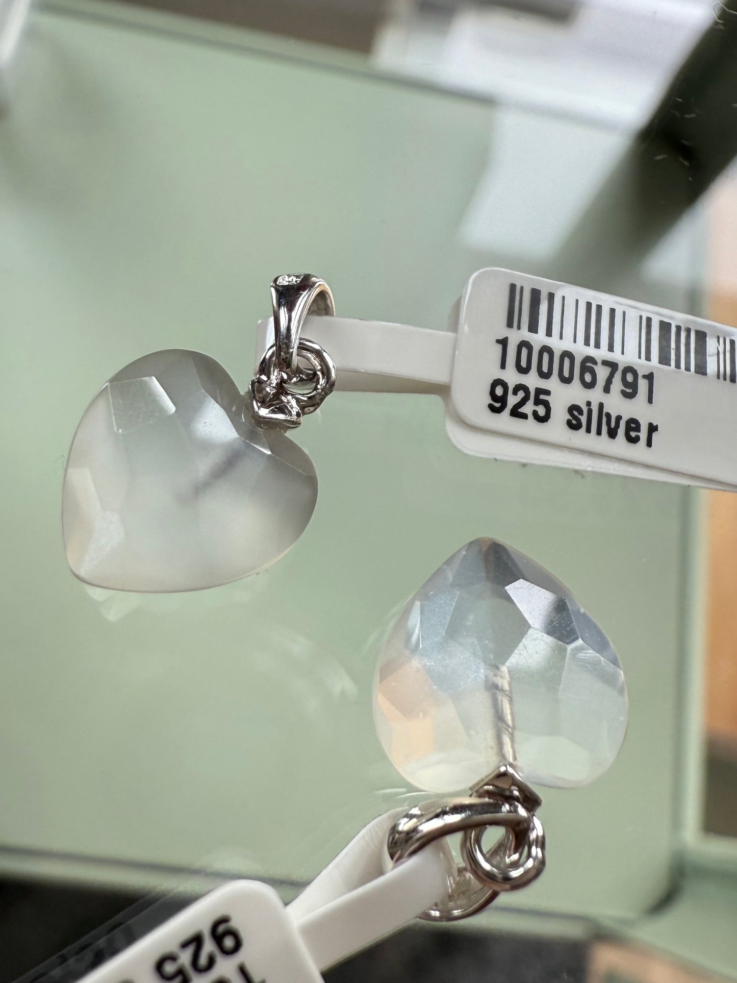 Maansteen Hanger Hart – Facet Geslepen 10 mm – 925 Zilver
