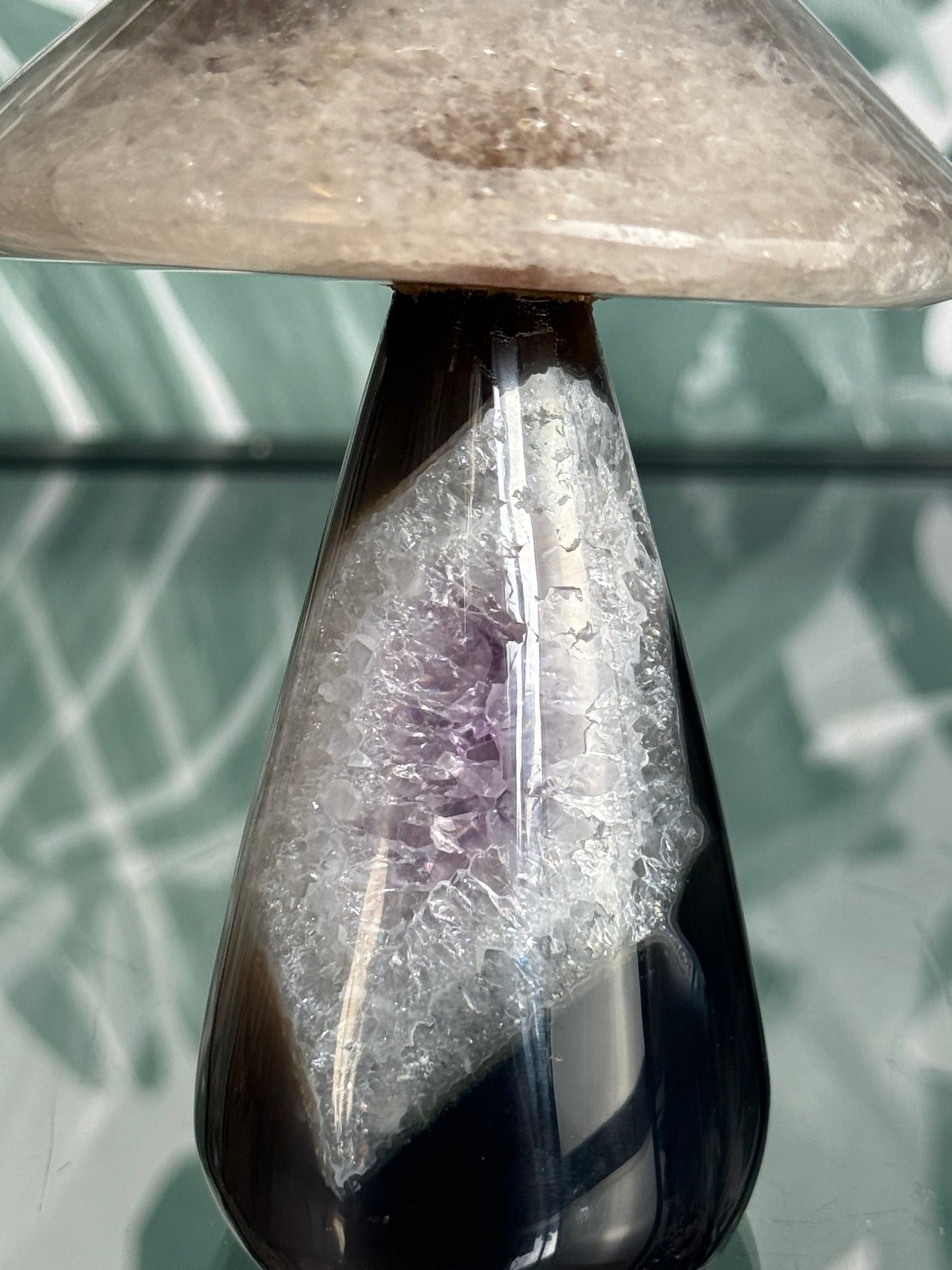 đ Agaat Amethist Paddenstoel â Natuurlijke Edelsteen Carving