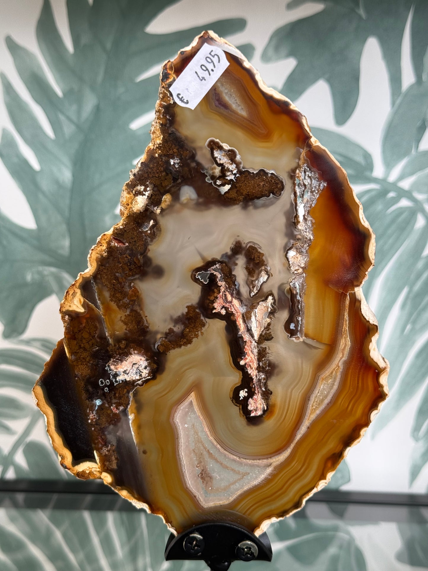 Agaatschijf natuurlijk inclusief standaard #no.91