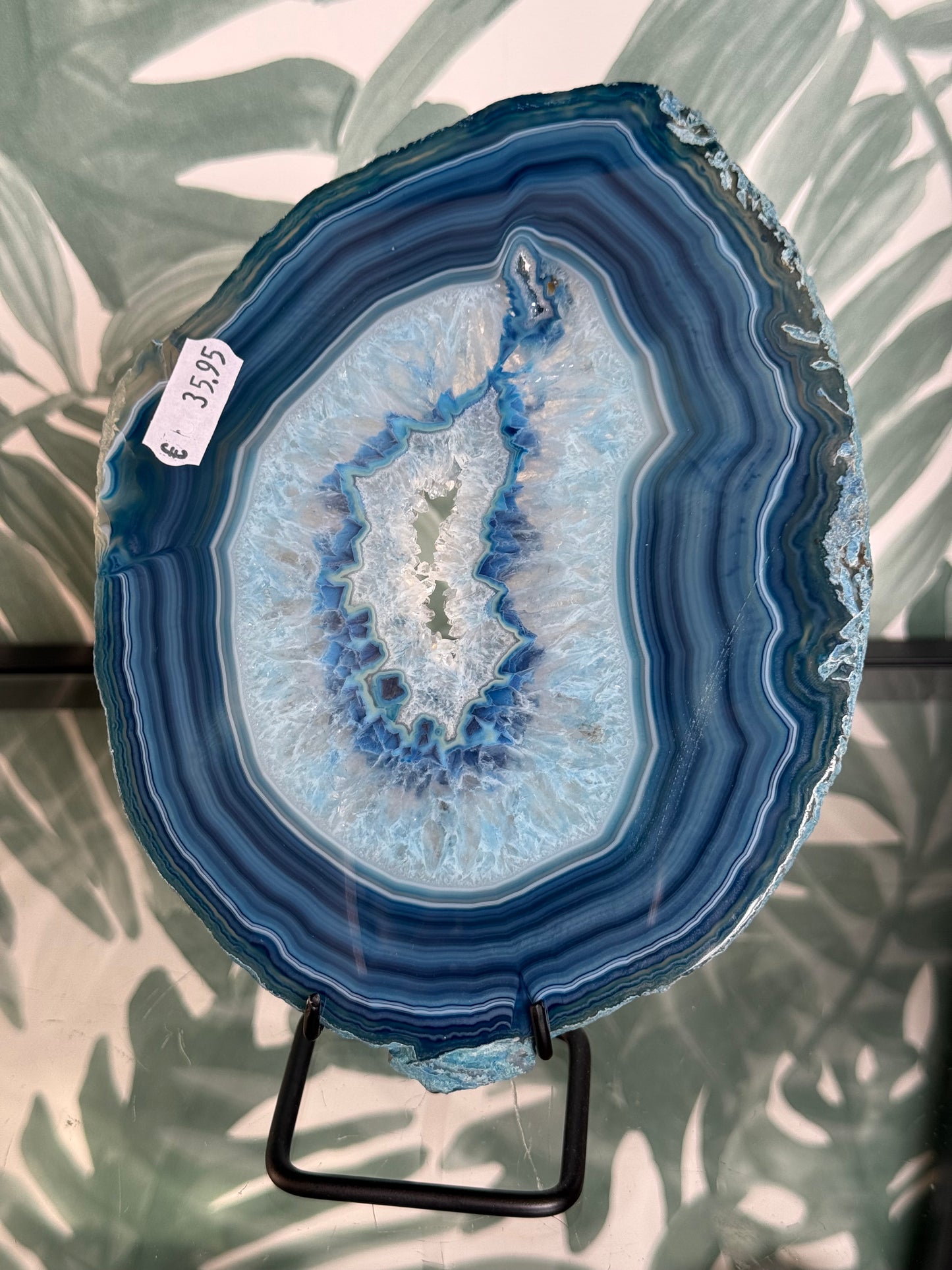 Agaatschijf geverfd blauw #no.93