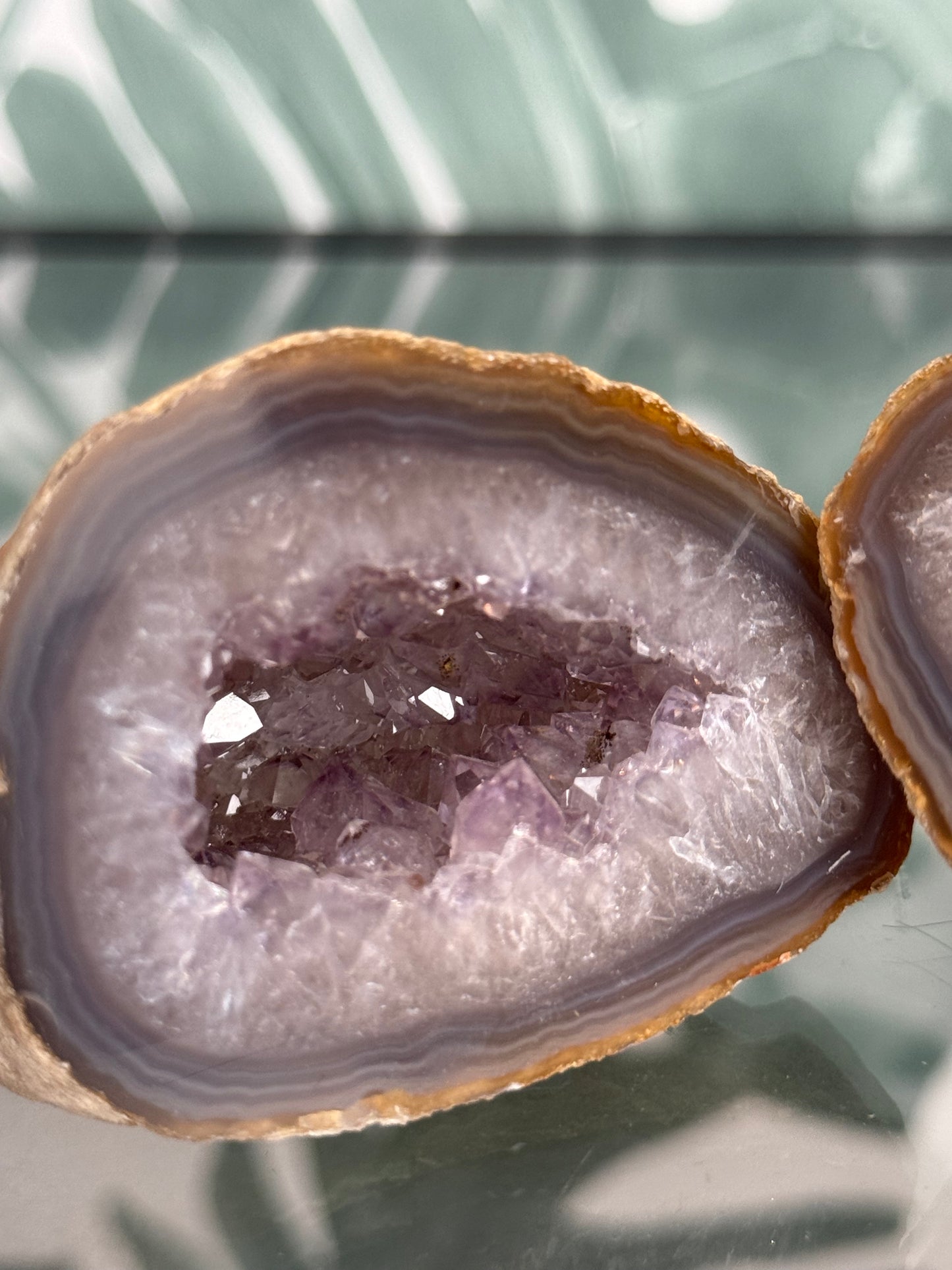 Agaat met amethist geode paar #no.113