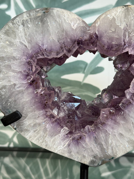 Amethist hart portaal - 23 x 20 cm