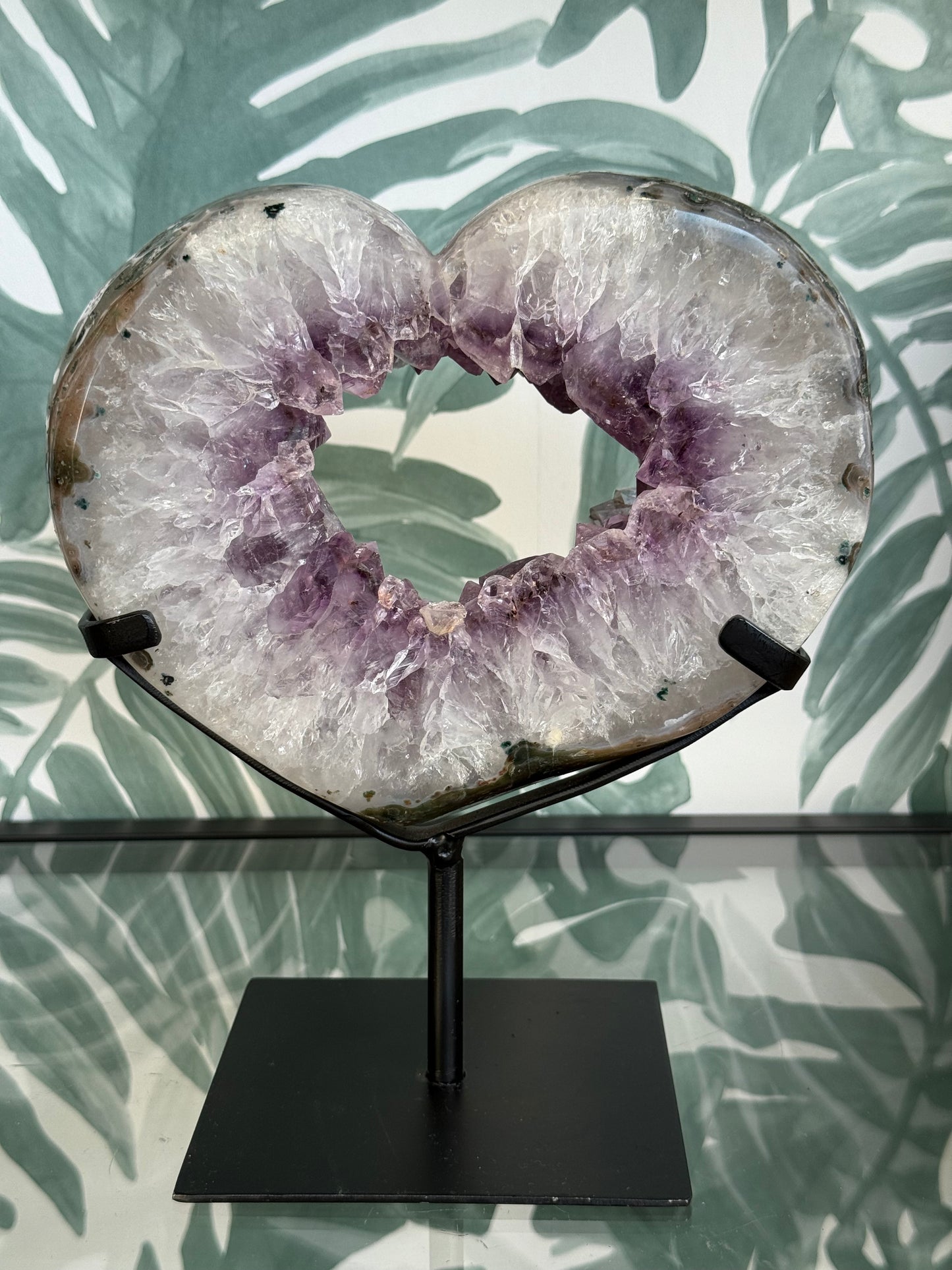 Amethist hart portaal - 23 x 20 cm