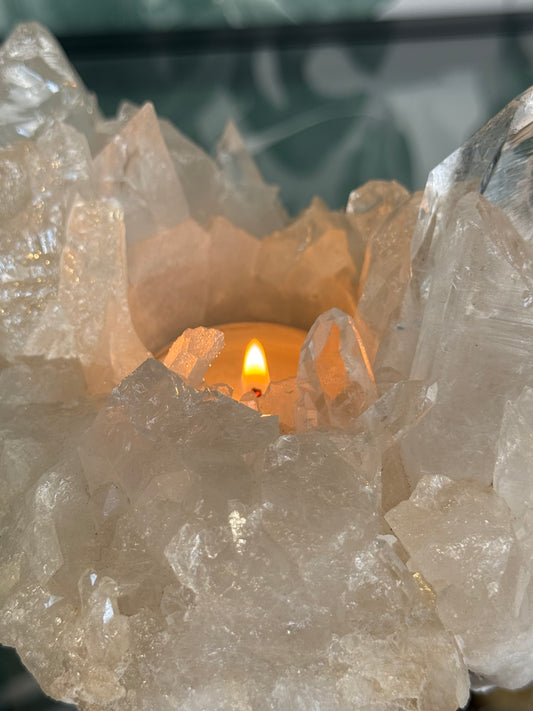 Bergkristal waxinelichthouder - no.130