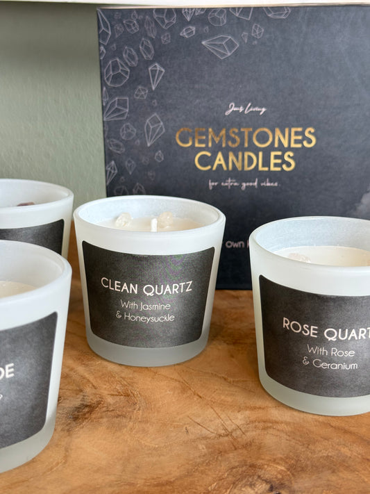Geurkaarsen met Edelstenen – Luxe Geschenkset