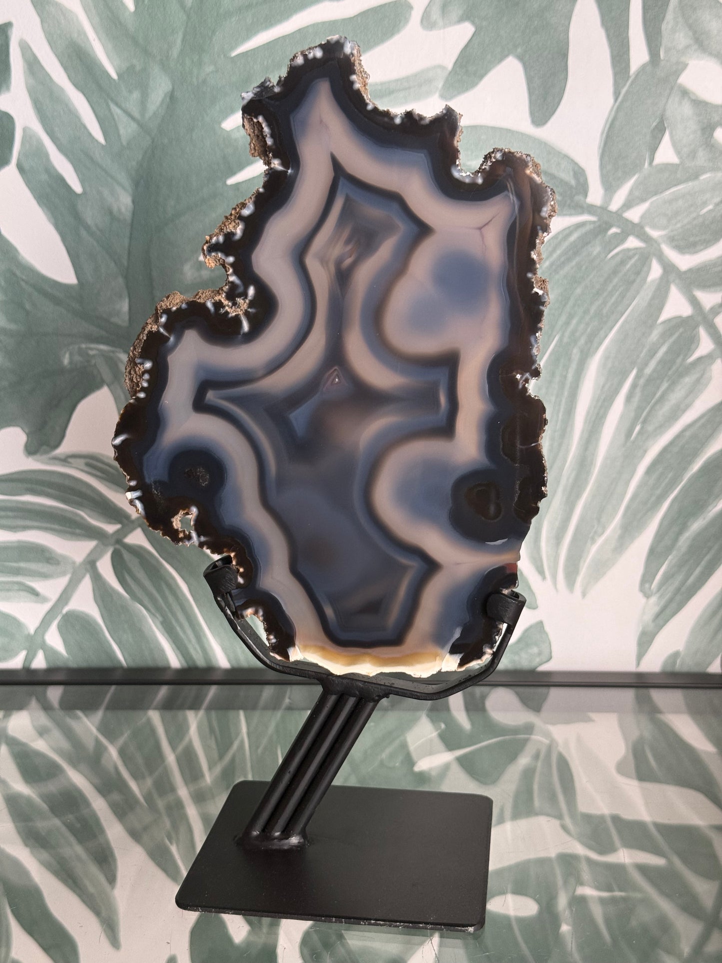 Agaat schijf op luxe standaard #no.101