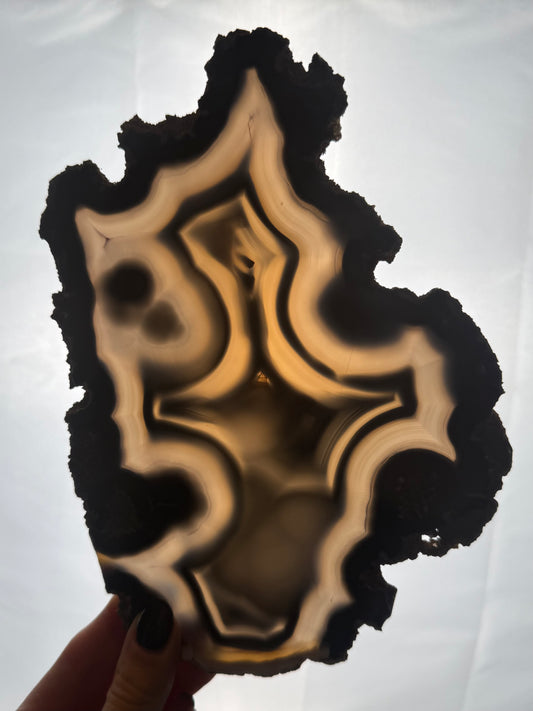 Agaat schijf op luxe standaard #no.101