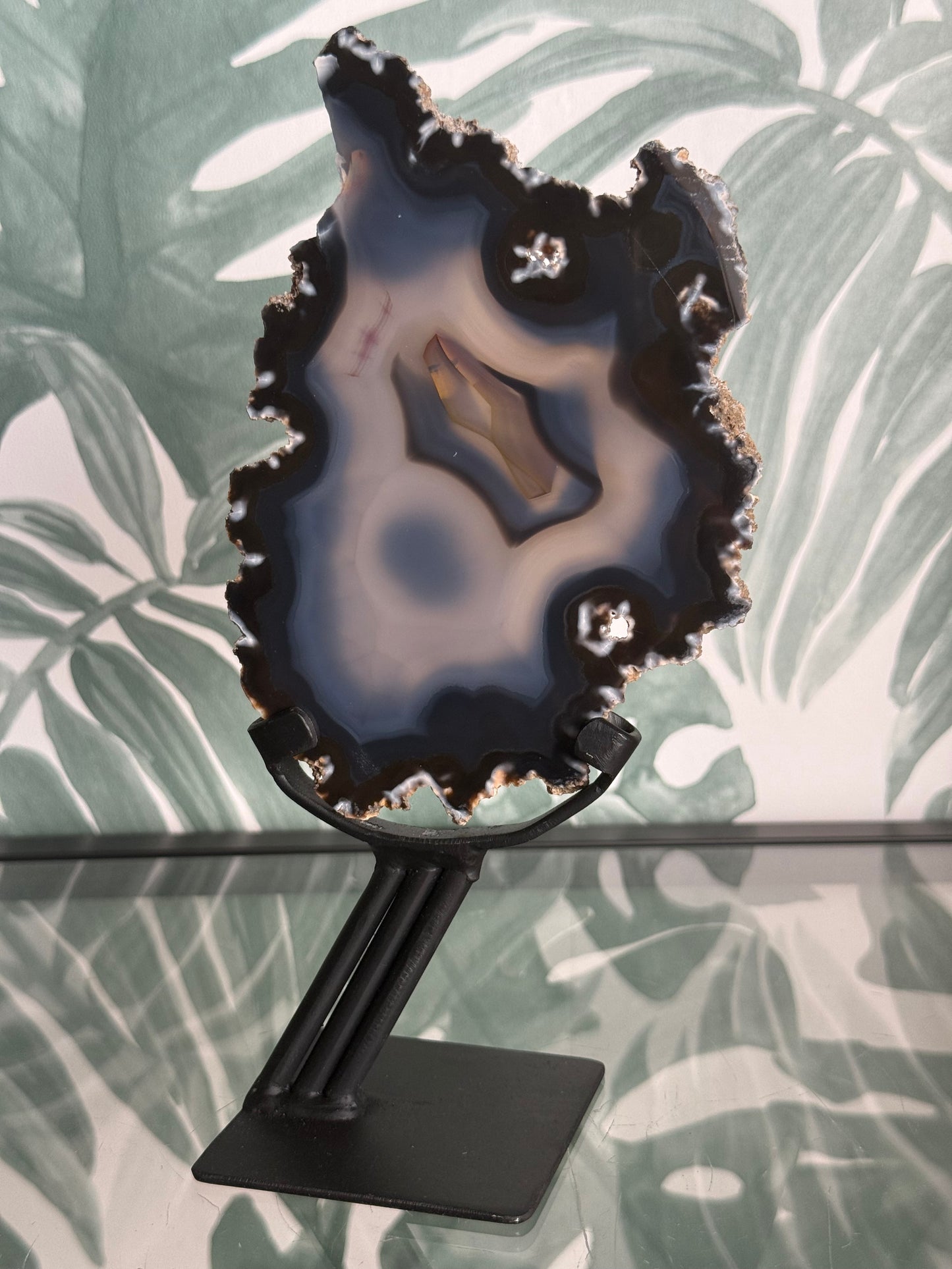 Agaat schijf op luxe standaard #no.102