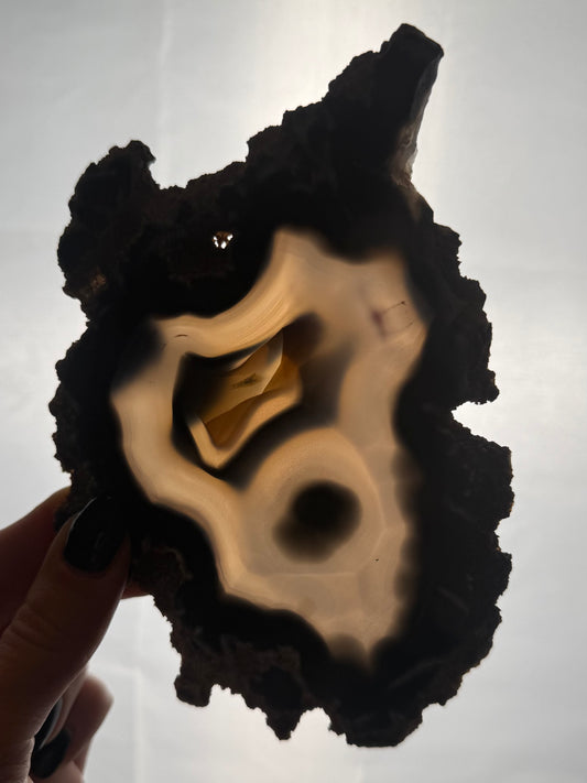 Agaat schijf op luxe standaard #no.102