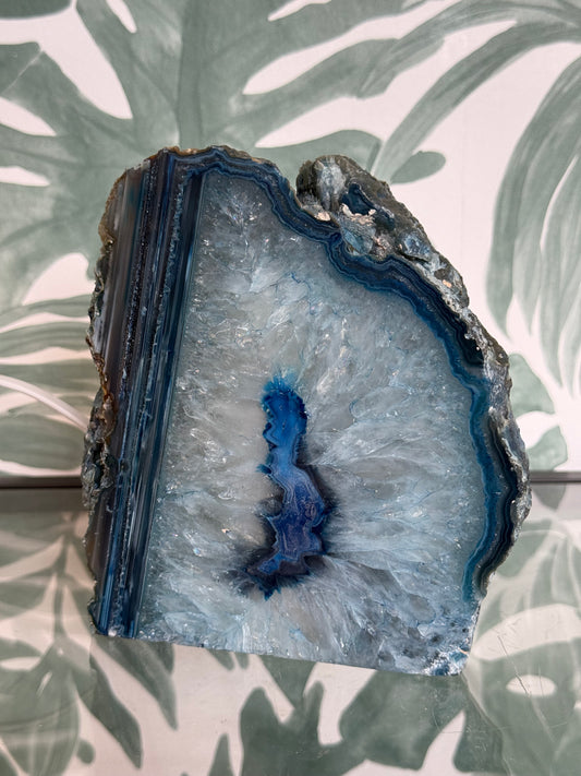 Agaat lamp blauw (geverfd) #no.1