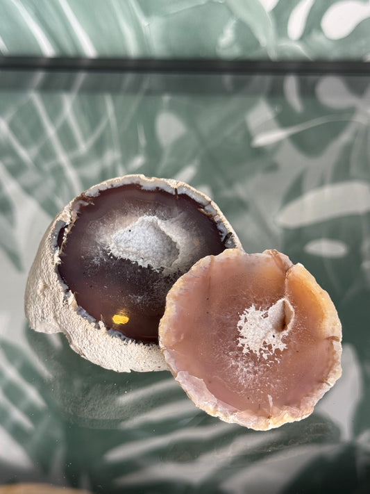 Agaat geode paar (bakje) #no.16