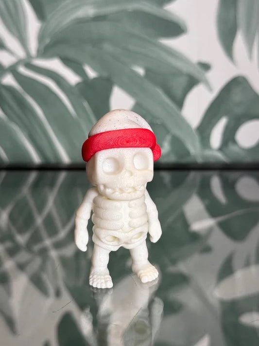 Skelet met kerstmuts