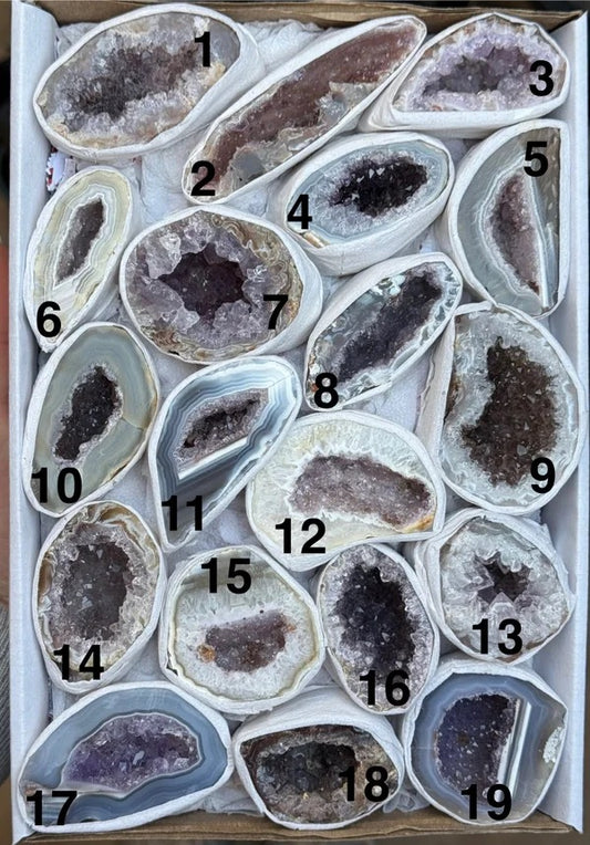 Agaat geode met amethist doos 1 (keuze) — 1