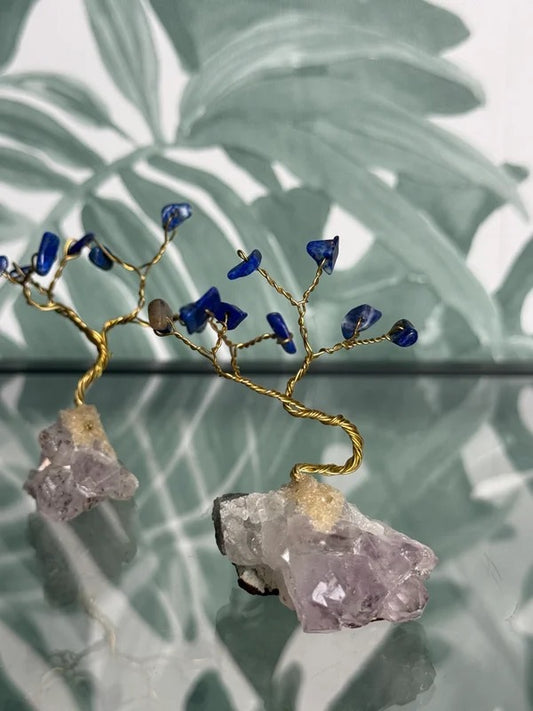 Amethist boompje met lapis lazulli