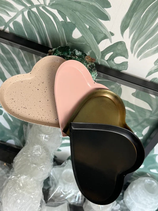 Schaaltje hart – zwart, roze, goud of wit gestipt
