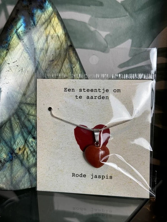 Rode jaspis hanger + ketting (kracht & doorzettingsvermogen)