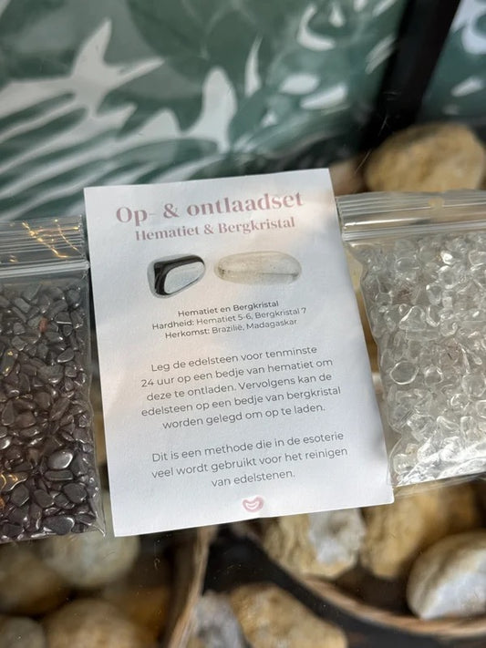 Op & ontlaadset  (hematiet &bergkristal)