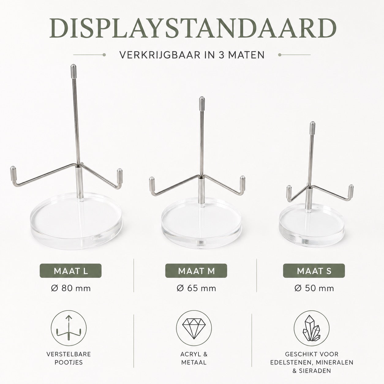 Luxe houder plexi glas - beweegbare pootjes