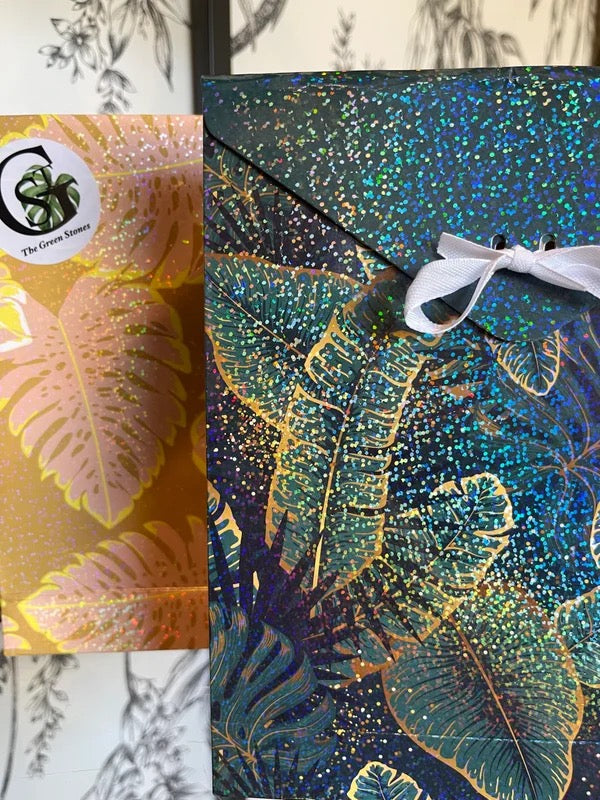Cadeauverpakking monstera glitter