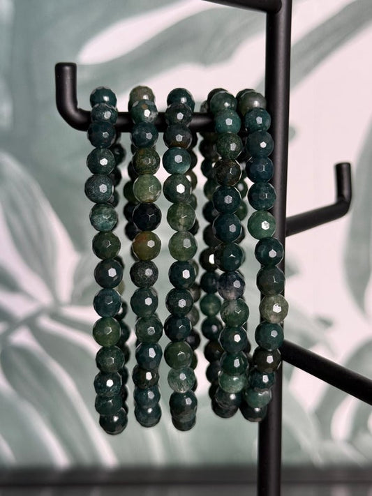 Mosagaat armband facet geslepen 6 mm (groei & balans)