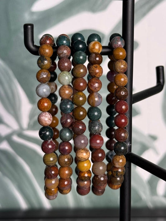 Oceaan Jaspis armband 6 mm – rust, optimisme & verbinding met de natuur