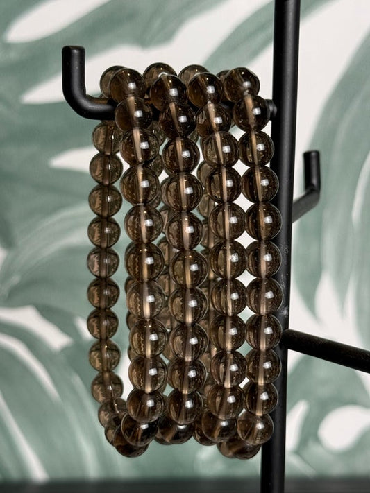 Rookkwarts armband 8mm (bescherming & loslaten)
