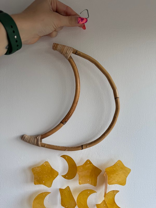 🌙 Bamboe dromenvanger maan (geel)