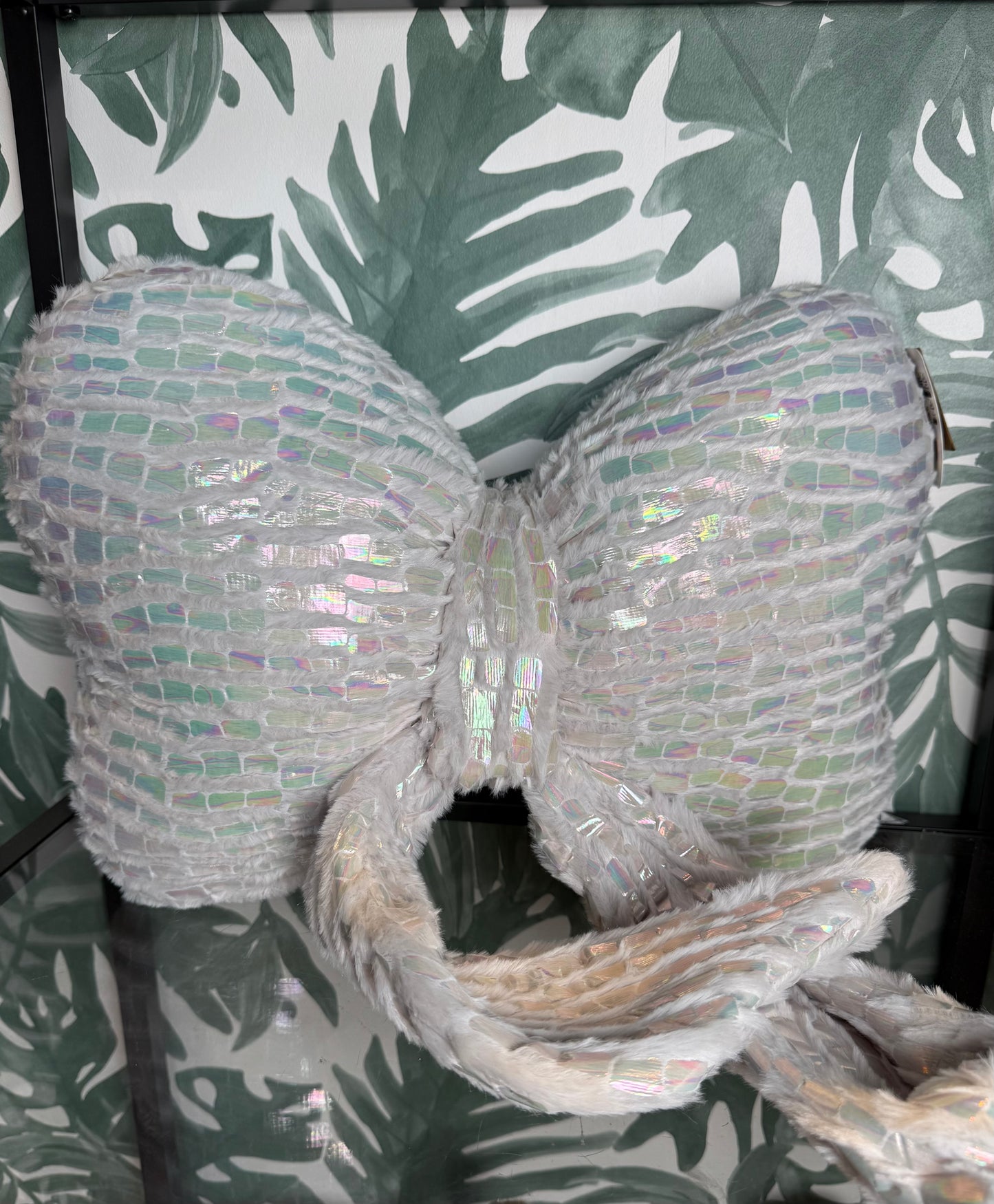 🎀 Strik Kussen – Iridecent White (40x28 cm)