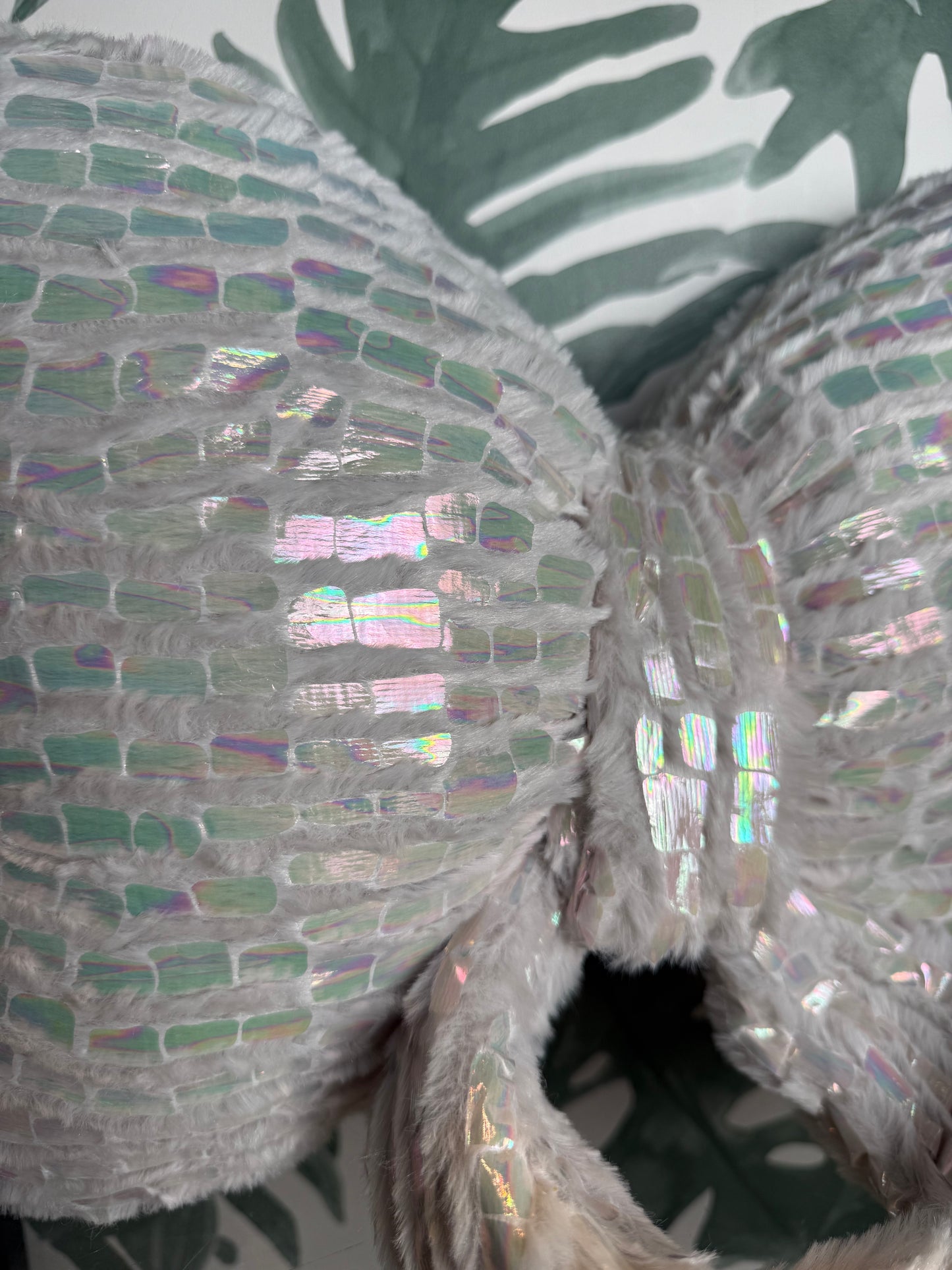 🎀 Strik Kussen – Iridecent White (40x28 cm)