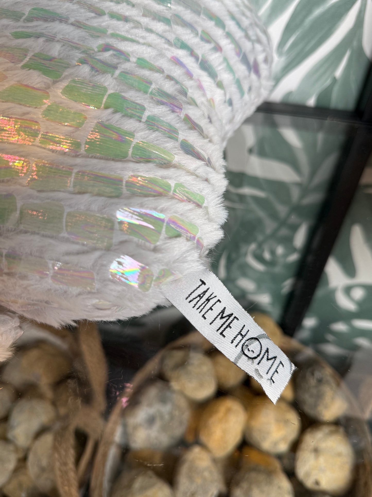 🎀 Strik Kussen – Iridecent White (40x28 cm)