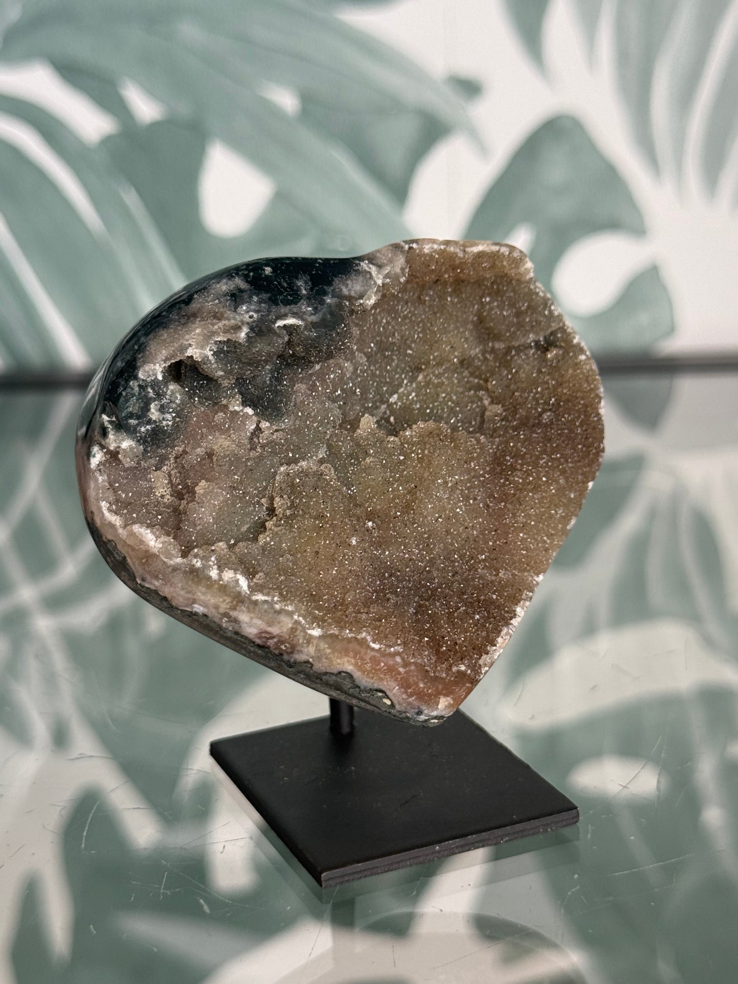 Galaxy amethist hart op standaard - no.1