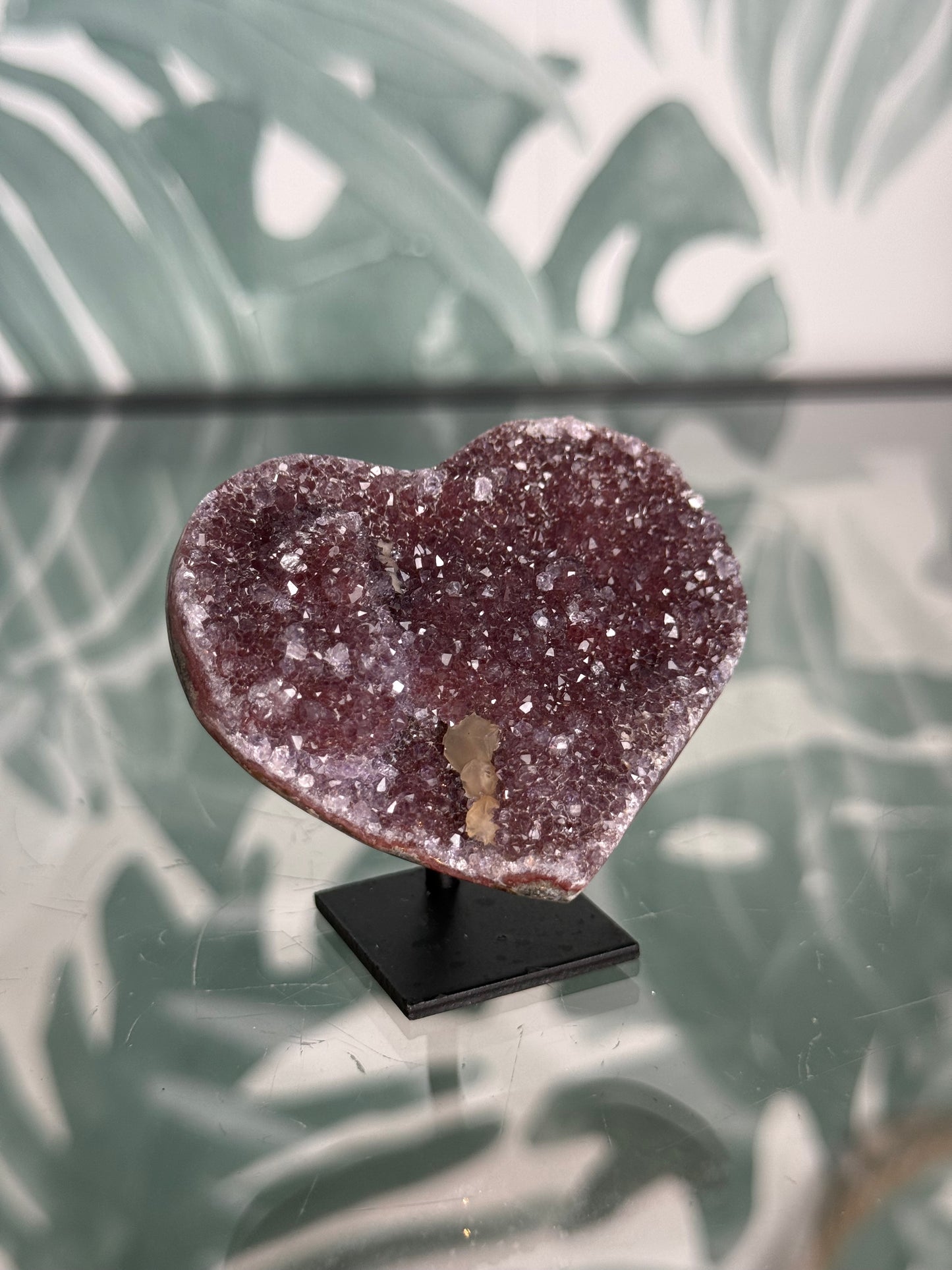 Galaxy amethist hart op standaard - no.2