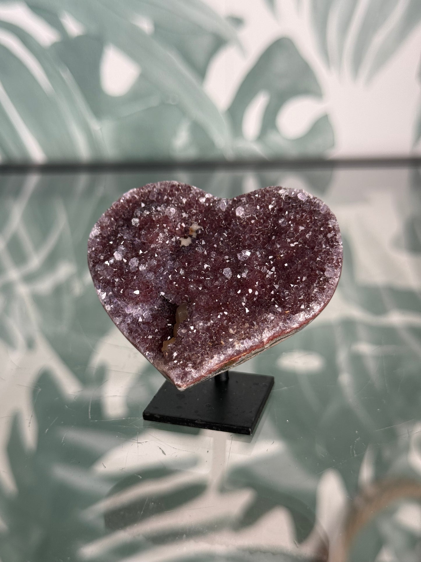 Galaxy amethist hart op standaard - no.2