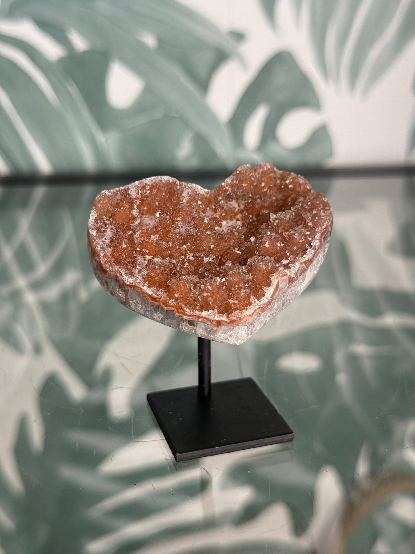 Galaxy amethist hart op standaard - no.4